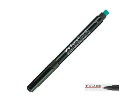 Faber-Castell Märkpenna VF Multimark Permanent F svart - Lyreco - Kontorsmaterial - Pennor - Märkpennor - Rund spets