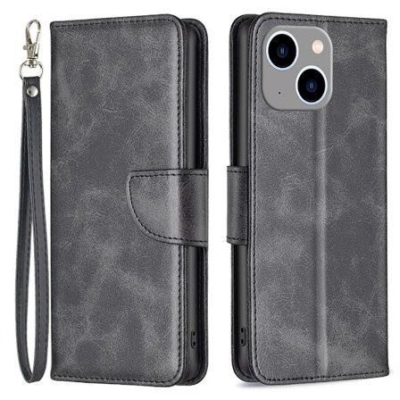 SKALO iPhone 15 Plus Flip Cover m. pung i PU-læder - Sort