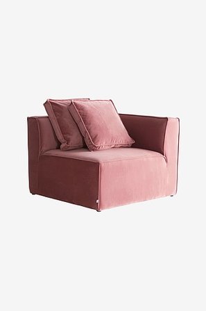 Jotex - Bankelement - Hoek + 2 Kussens Poederroze Poederroze - BALTIMORE - Koop Zitbanken bij Jotex