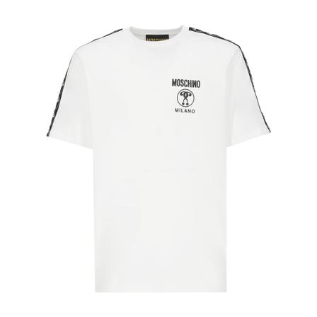 Moschino, T-shirt Wit, Heren, Maat:M,Katoen