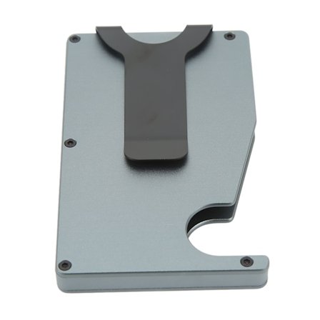 Kortlomme i aluminiumlegering, antimagnetisk, anti-tyveri, automatisk oppdukkende kredittkortboks, grå