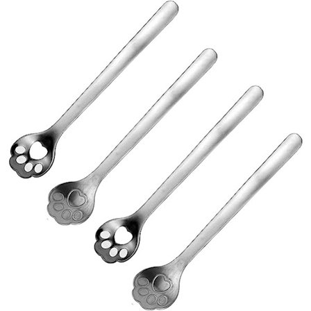 Kissan tassu lusikat ruostumattomasta teräksestä kahvilusikat teelusikat koristelu lusikat