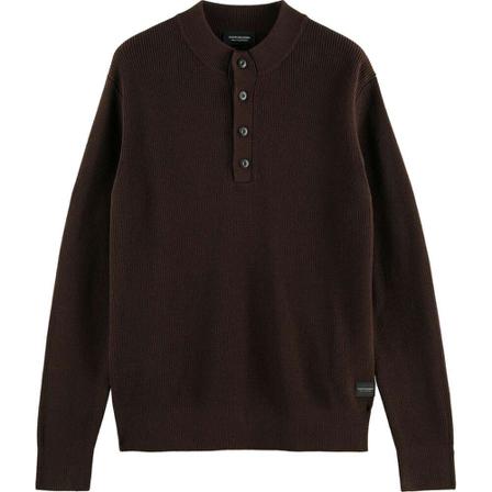 Scotch & Soda - Stickade Tröjor - Brun - Herr - Storlek: S, Herr, Storlek: S