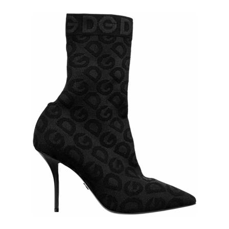 Dolce & Gabbana Logo Sock Laarzen , Zwart , Dames , Maat: 36 EU High heels