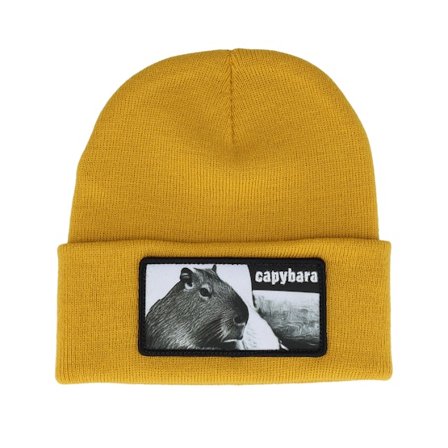 Iconic - Yellow cuff Beanie - Capybara Sofa Beanie Mustard Cuff @ Hatstore