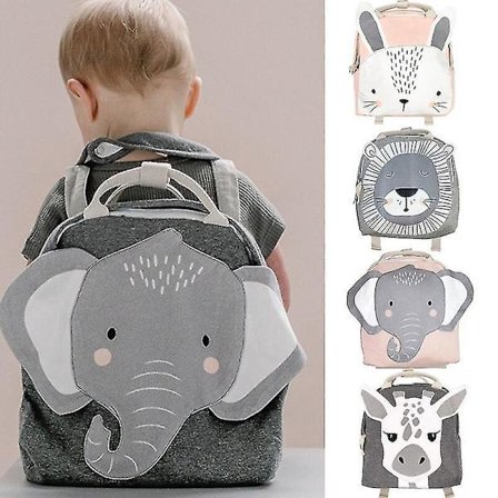 Children Backpack Toddler Kids School Bag Backpack For Baby Kids Cute School Bag Boy Girl Light Bag Rabbit Butterfly Lion Bag, Grey Elephant