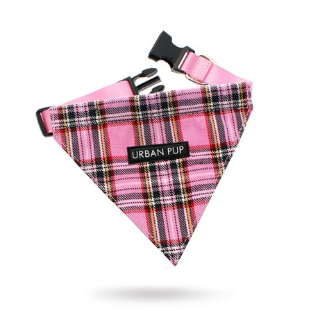 Urban Pup - Pink Tartan Bandana- Hundhalsband