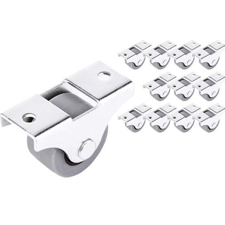 12-pakning 25mm små gummimøbelhjul, ikke-svingbare, plastfrie, for apparater og utstyr