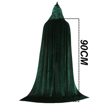 Neutral svart sammetsmantel för vuxna fullängdshuva