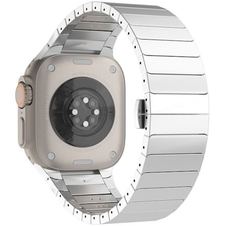 Apple Watch Series 49 mm - 45 mm - 44 mm - 42 mm ersättningsarmband med 1 pärla i legering - Silver