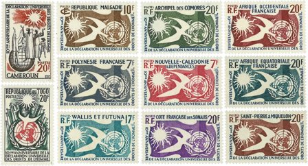 Franske kolonier 1958 - Menneskerettigheder - Postfrisk