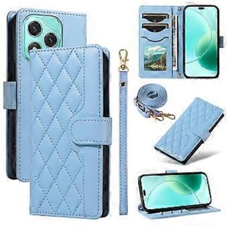 Honor 400 Lite lompakkokotelo, vinoneliökuvioitu nahkainen puhelinkotelo hihnalla