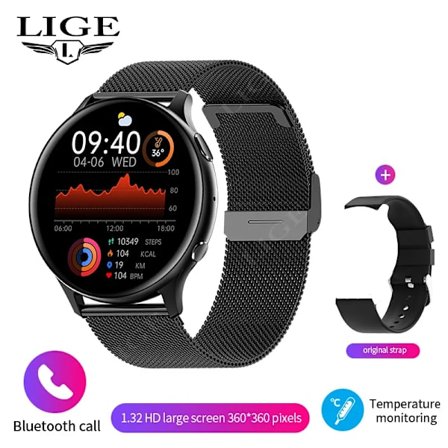 LIGE Bluetooth Samtal Smart Klocka Kvinnor Män 1.32 "