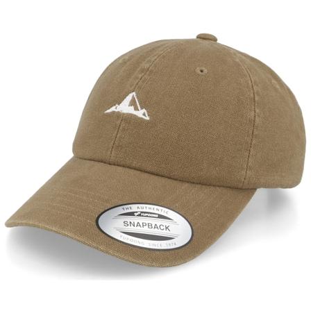 Wild Spirit - Tiny White Mountain Canvas Dark Olive Dad Cap Unconstructed Green Cap - @ Hatstore