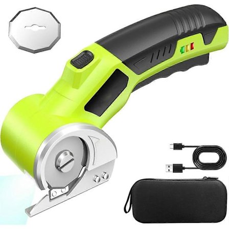 Ledningsfri elektrisk saks, genopladelig roterende papskærer, med LED-lys, tæppepapkasse Pla