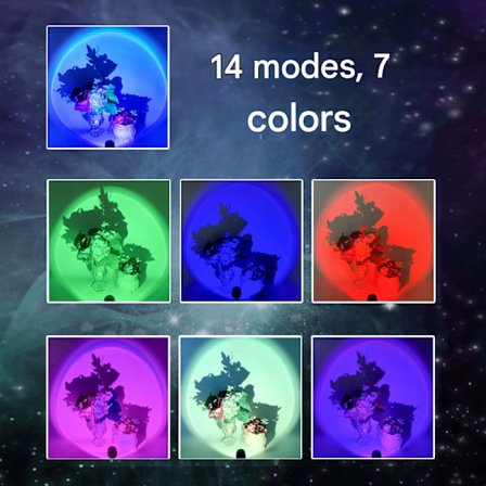 Solnedgångslampa USB Solnedgång Atmosfärlampa Regnbågsbakgrund Projektion Dekorativ Skymning Trendig Solnedgång Golvlampa (ABS-material) 28CM