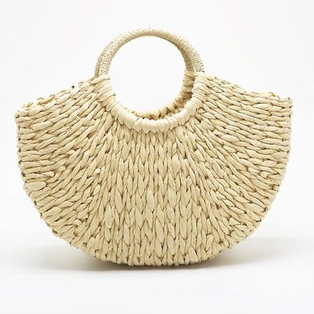 Sommer Rattanveske for kvinner Håndvevd halmveske med håndtak Strandveske i halm Rattan Tote Clutch-vesker