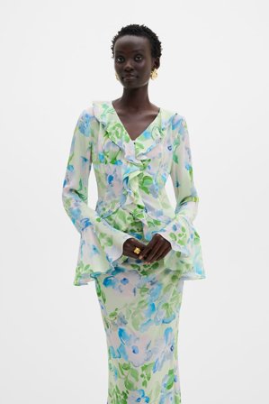 Malina - Suzie blouse - 40 - Pastel Floral Pistachio