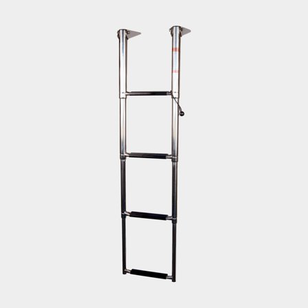 Folding telescopic ladder NOCK Quickstep, acid-resistant stainless steel, 4 steps, 115.5 cm, 30.5 cm
