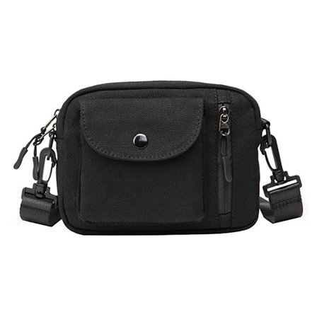 Kompakt Sling Bag för Män Kvinnor, Hållbar Multifunktionell Midjeväska med Mångsidiga Bärmöjligheter och Smidig Dubbel Dragkedja, Lätt Crossbody