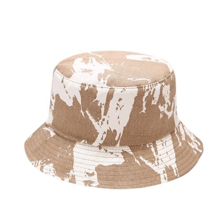 Sød spandhat strand fiskerhatte til kvinder, vendbar dobbeltsidet unisex (Khaki-hvid)