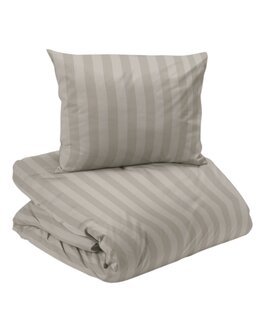 Sengetøj Satin 2-delt med vævede striber Sand