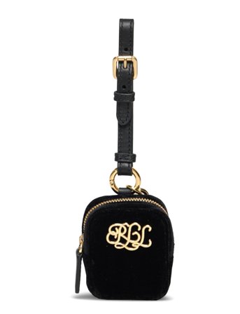 Velvet Mini Zip Pouch Black Lauren Ralph Lauren