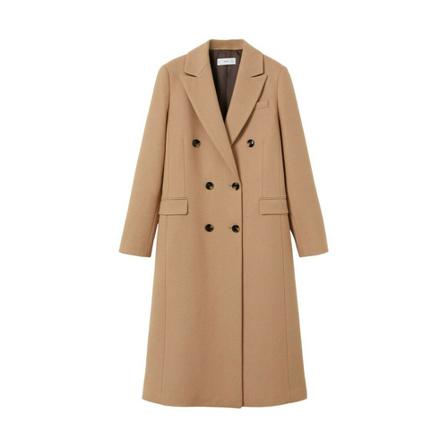 Mango Double Breasted Frakke Brun, Dame Uldfrakker