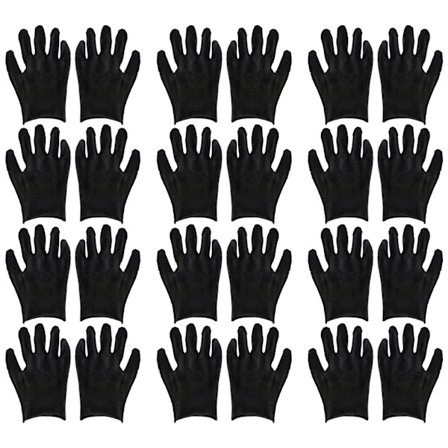 12 Par Bomull Polyester Fortykket Svetteabsorberende Ridearbeidshansker Svart