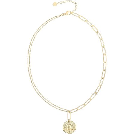 18K Guld Måne Stjärna Lejon Ond Öga Hänge Halsband Locket Papercli