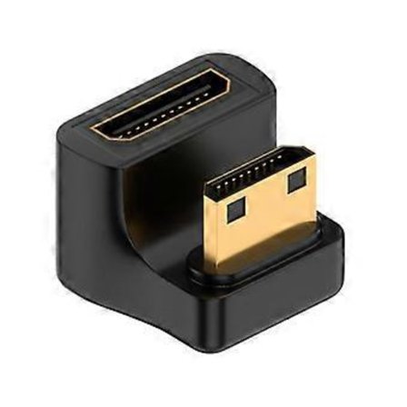 HD-031-DN 360 Graders Motsatt U-form Nedåtvinklad Mini HDMI 1.4 Hane till Mini Hona Konverterare