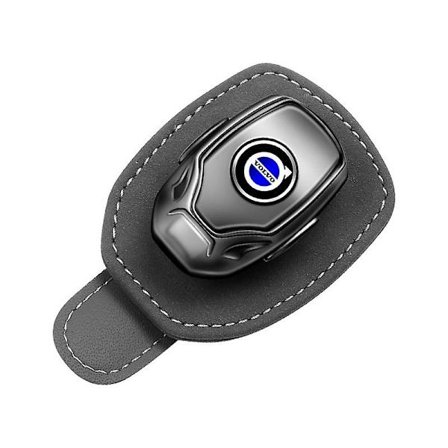 TWYGV Solbrillerholder til Volvo-biler, læderbrillerholder til solbriller til bilens solskærm (FMY)