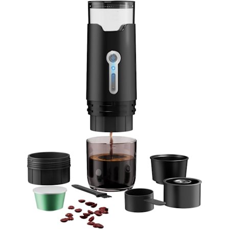 Bærbar kaffekande og kaffemaskine til bil Bærbar kaffebrygger, kaffemaskine til camping, campingvogn, vandreture og kontor - ingen 