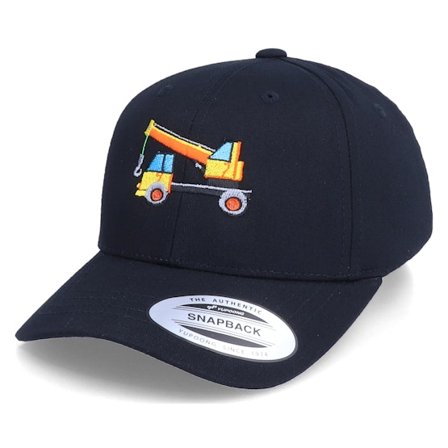 Kiddo Cap - Kids Crane Vehicle Black Adjustable Adjustable Black Cap - @ Hatstore