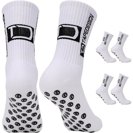 Fotballsokker for menn med grep, sklisikre fotballsokker med gummiknotter, ventilerende sportssokker for fotball, volleyball, yoga, løping