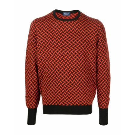 Drumohr Biscottino Crew-Neck Sweater Rød, Herre