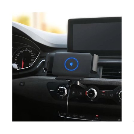 2-i-1 Billaderfeste, 15W Hurtiglading, Trådløs Telefonholder for Samsung Fold 2 3 - Svart