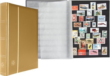 COMFORT Metallic Indstiksbog - A4 - 64 sorte sider - Guld - Leuchtturm