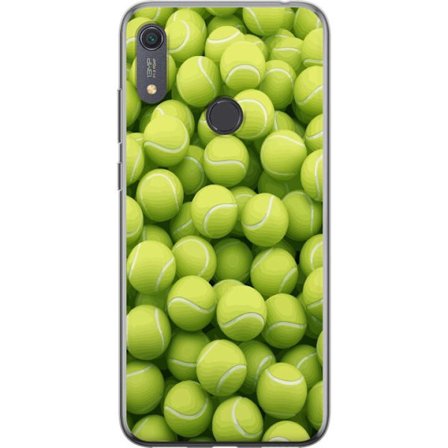 Kompatibel Mobilcover til Huawei Huawei Y6s (2019) Mønster af grønne tennisbolde i høj detalje, sporty motiv med gentagende tekstur og stærke farv