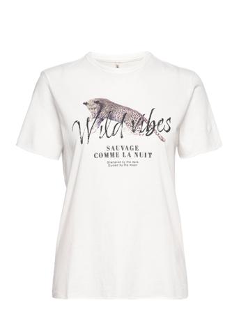 Onllucy Reg S/S Leopard Top Box Jrs T-shirt Top Hvid ONLY