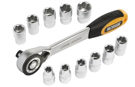 Ironside 748670 Skrallenøkkelsett 12 deler, 1/2 ", Håndverktøy