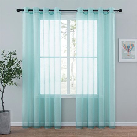 Turkis Voile Gardiner - Små Gardiner Klargjort Innendørs Vindus Pa