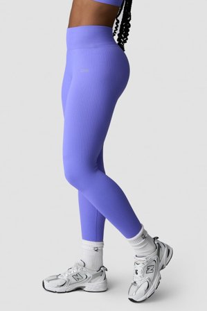 ICANIWILL - Ribbed Define Seamless Tights Dk Lavender - Träningstights - Dam - Träningskläder från ICIW