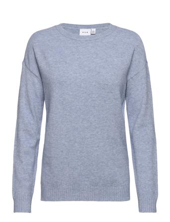 Viril High Low L/S Knit Top - Fav Blue Vila