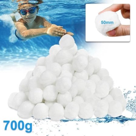 XMTECH Poolfilterkuler - Hvit - 700 g - 50 mm - Alternativ til 25 kg filtersand Hvit