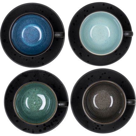 Bitz Kop m/underkop 4 stk. Mørk - Mørkeblå, lyseblå, grøn, grå | KitchenOne