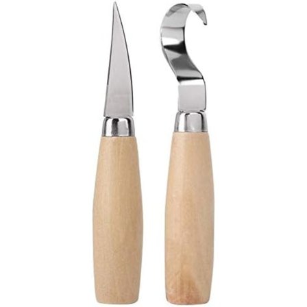 150mm 2 stk. Treskjæringsverktøy, Treskjæringsmeiselsett, DIY-verktøysett for trearbeid, Rette og buede kniver for DIY-kunst