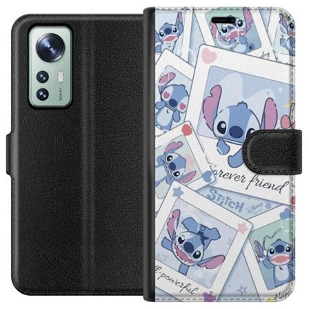 Yhteensopiva Lompakkokotelo Xiaomi 12 Unelmoivat pilvet vaaleanpunaisina, lila ja sinisen sävyissä, kimaltelevine tähtineen ja pehmeän satumaisen tunn