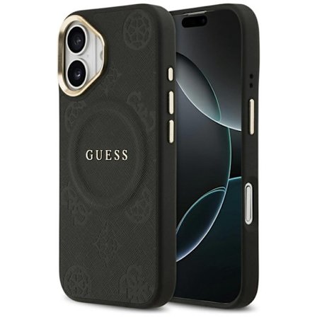 Guess Telefontaske til iPhone 17 Magsafe Peony Hot Stamp - Sort