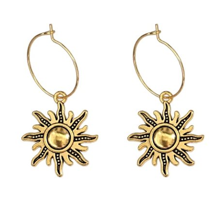 Creoler Sol Sun Antikguld Wicca Rostfria ringar